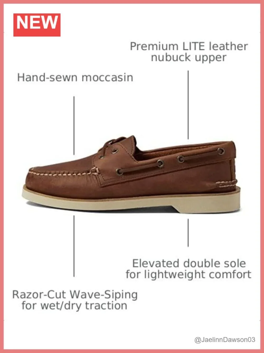 Men's Hand-Sewn Leather Boat Shoes with PLUSHWAVE Sole